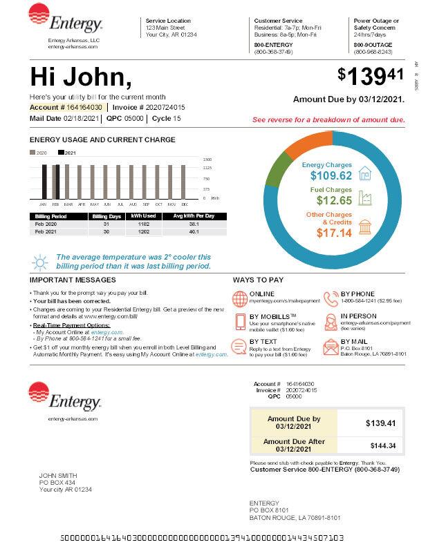 Entergy Arkansas bills will take on different look Business