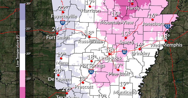 Magnolia Three-Day Weather/Sky Report: Dry and very cold