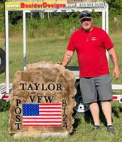 Taylor VFW receives address stone from Boulder Designs