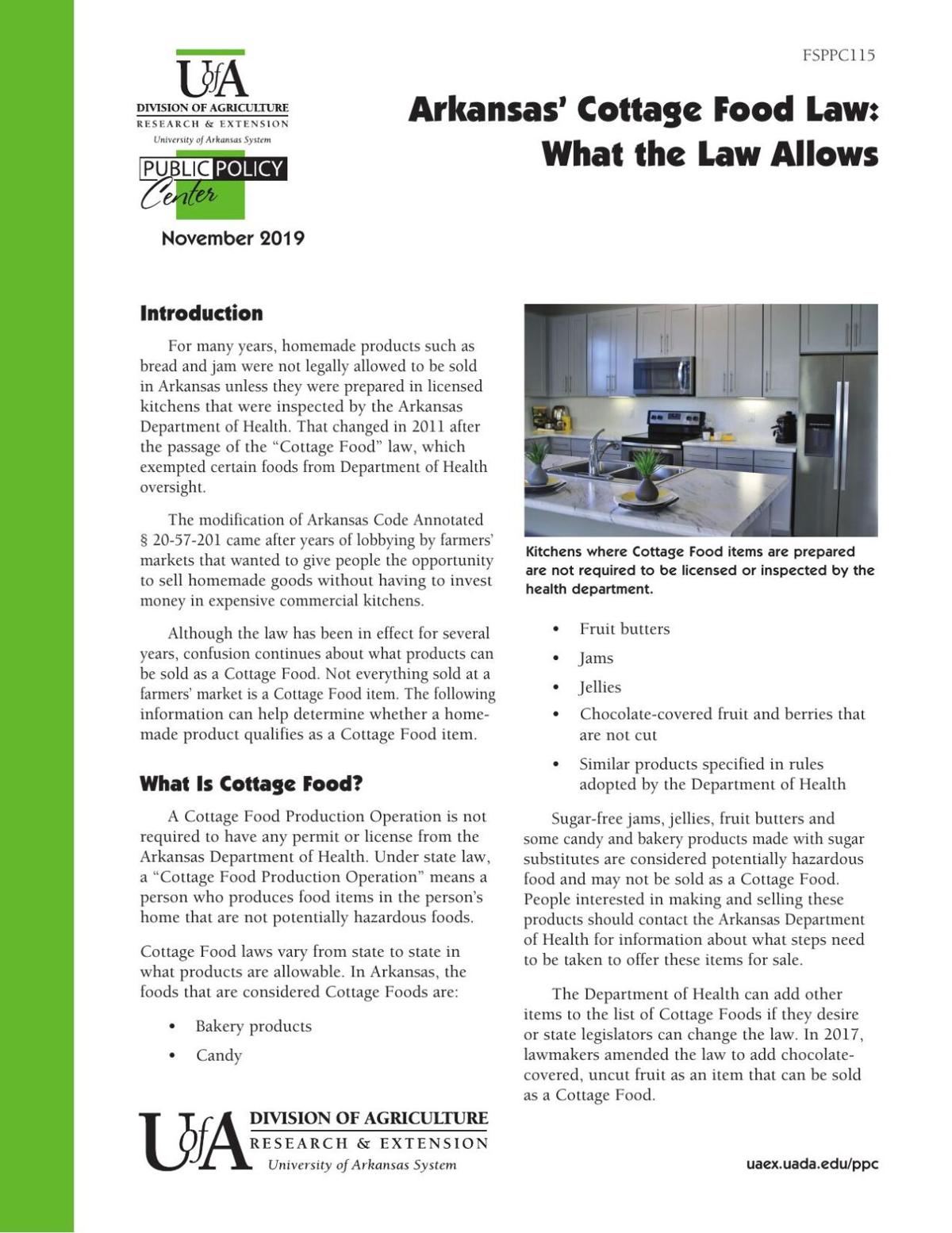 Cottage Food Law Cottage Food Law