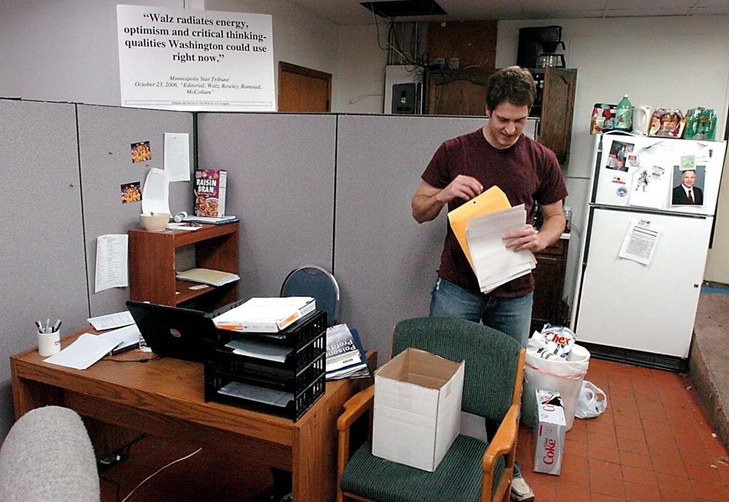 Campaigns Leave Volunteers Spent Local News Mankatofreepress Com Marcus Schmidt Cleaned Up His Desk Wednesday At The Tim Walz Campaign Office In Mankato Free Press Mn