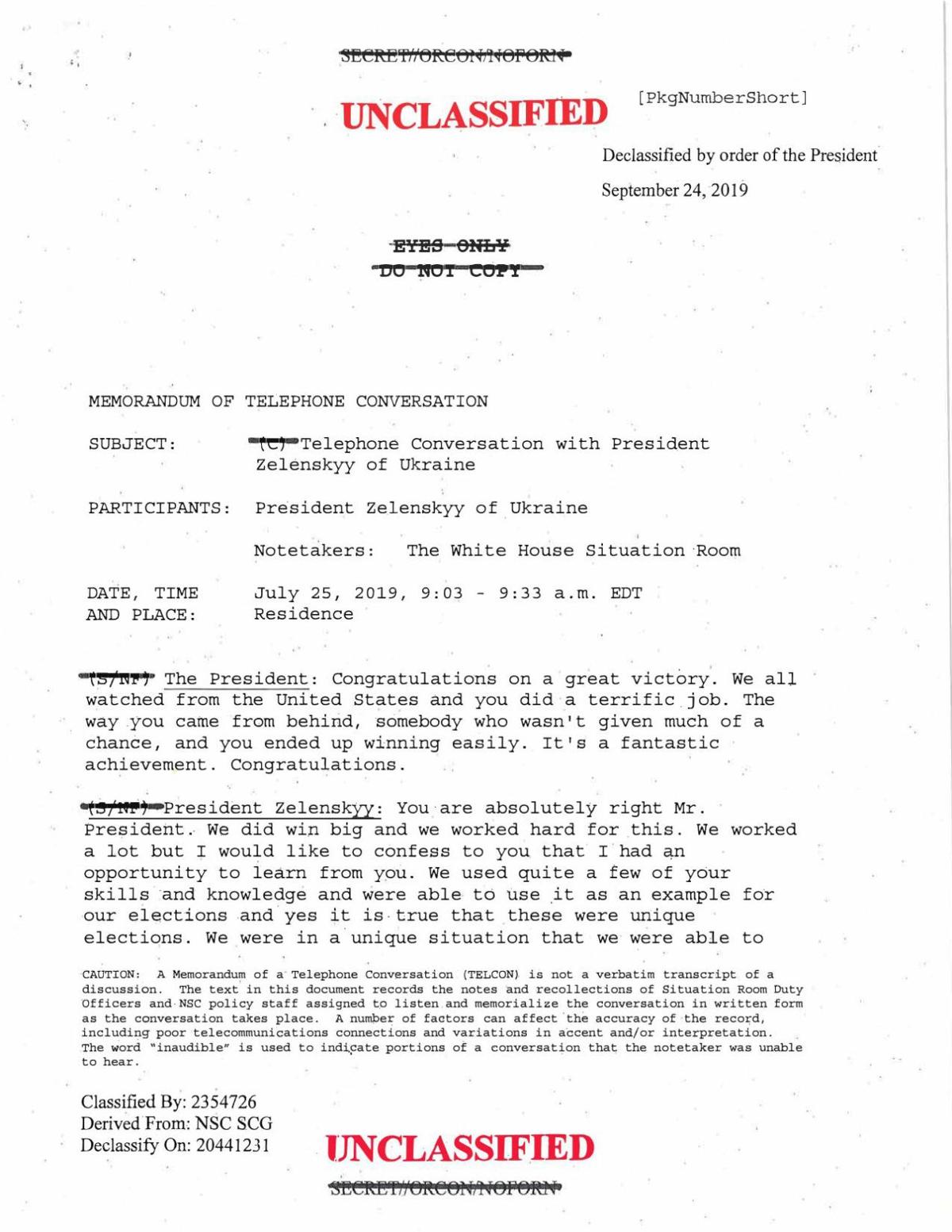 Transcript of Trump phone call to Ukrainian president | Local News ...