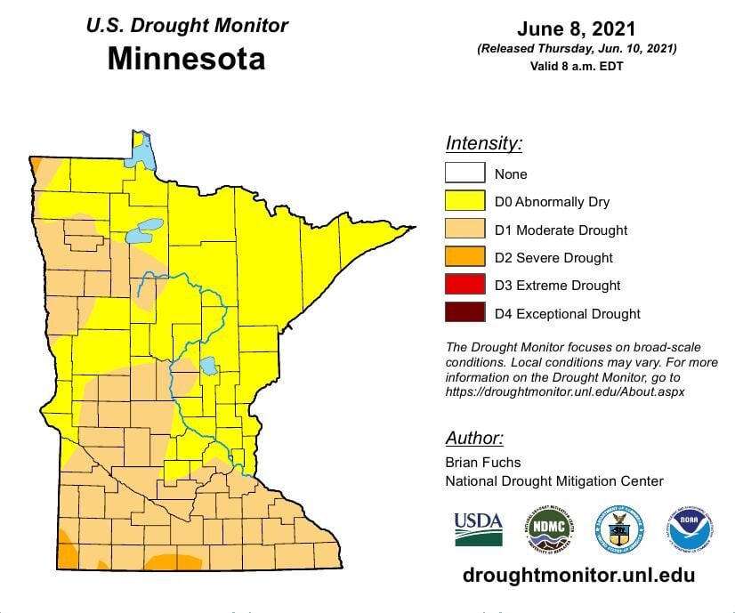 Minnesota drought map