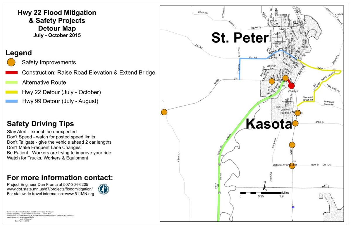 MnDOT map of road work and detours  Local News  mankatofreepress.com