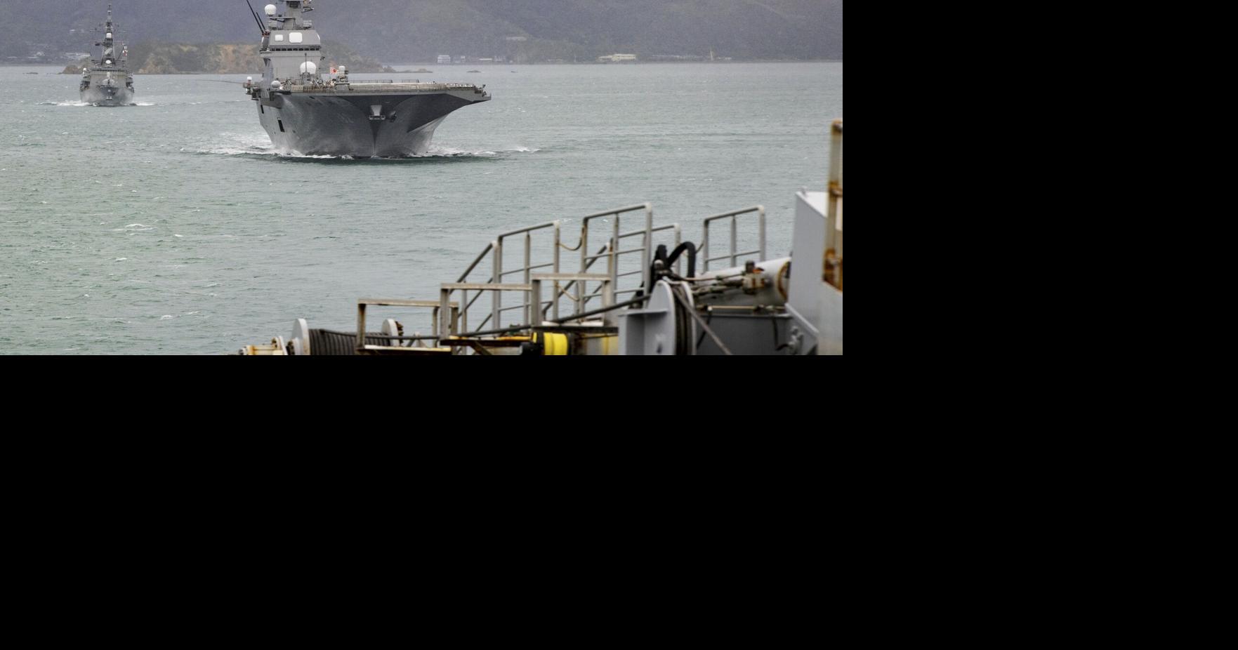 Japanese warships visit New Zealand #39 s capital for the first time in a
