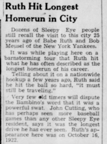 Babe Ruth's longest home run
