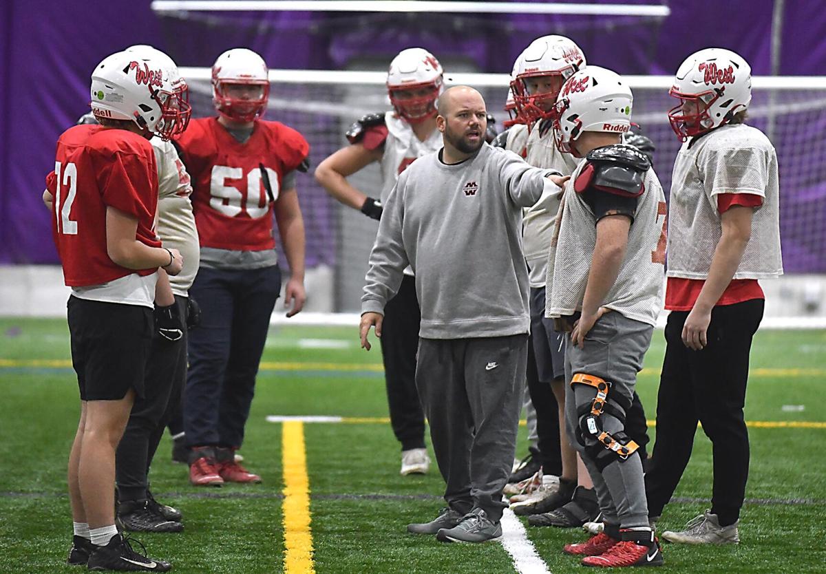 Mankato West football offensive line