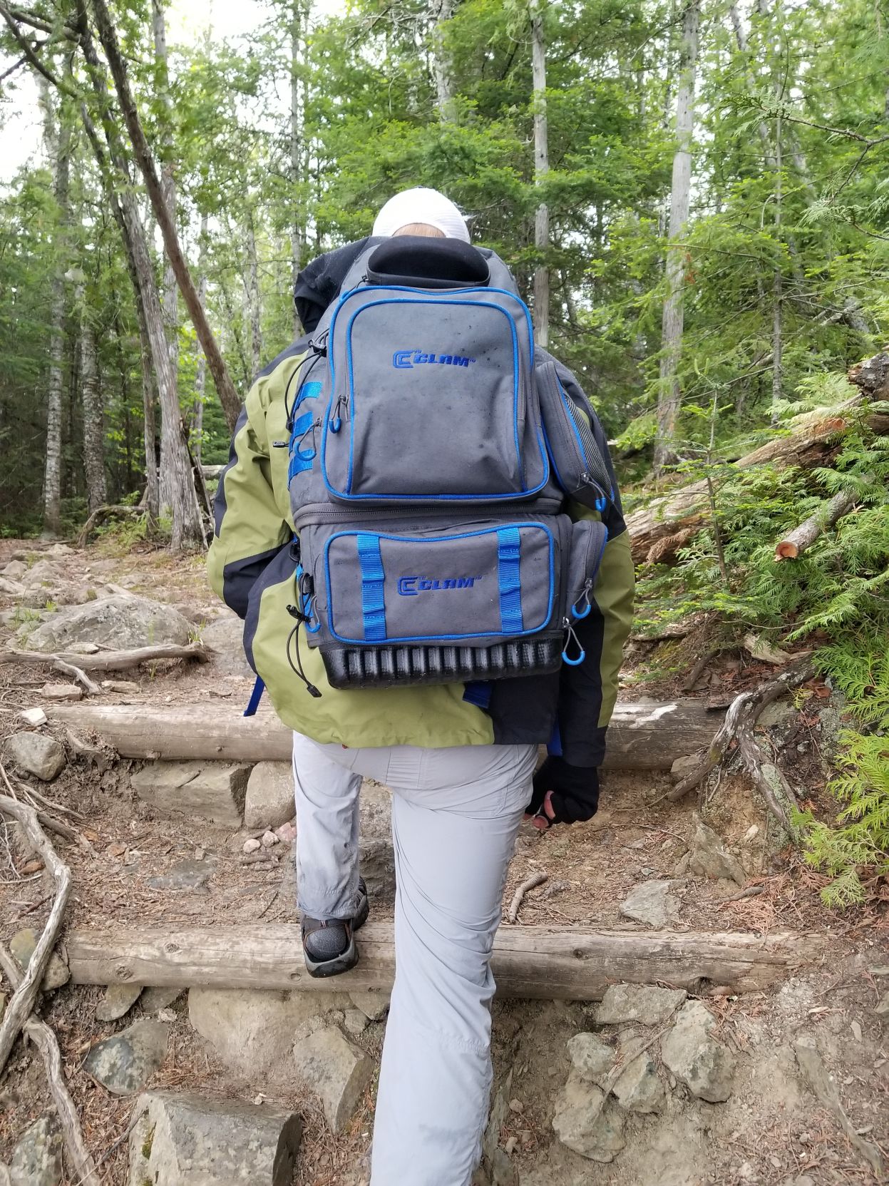checking a hiking backpack