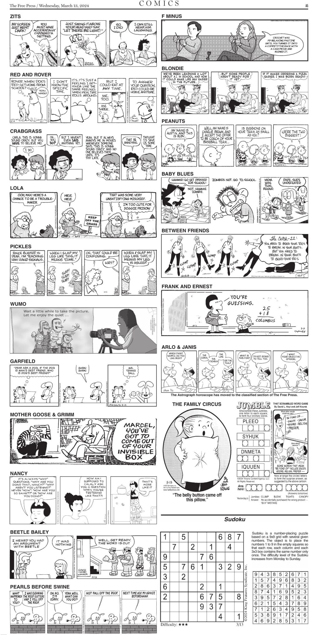 Comics Mankato Free Press 3/13/24 Local News mankatofreepress com Comics Mankato Free Press 3/13/24 Local News mankatofreepress com
