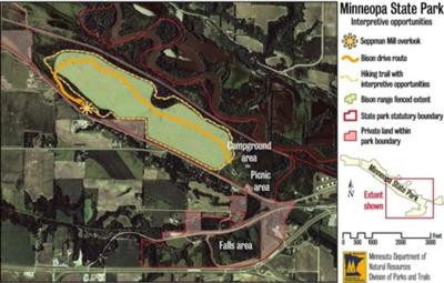 Minneopa State Park Map Design Allows For Up-Close View Of Minneopa Bison | Local News |  Mankatofreepress.com