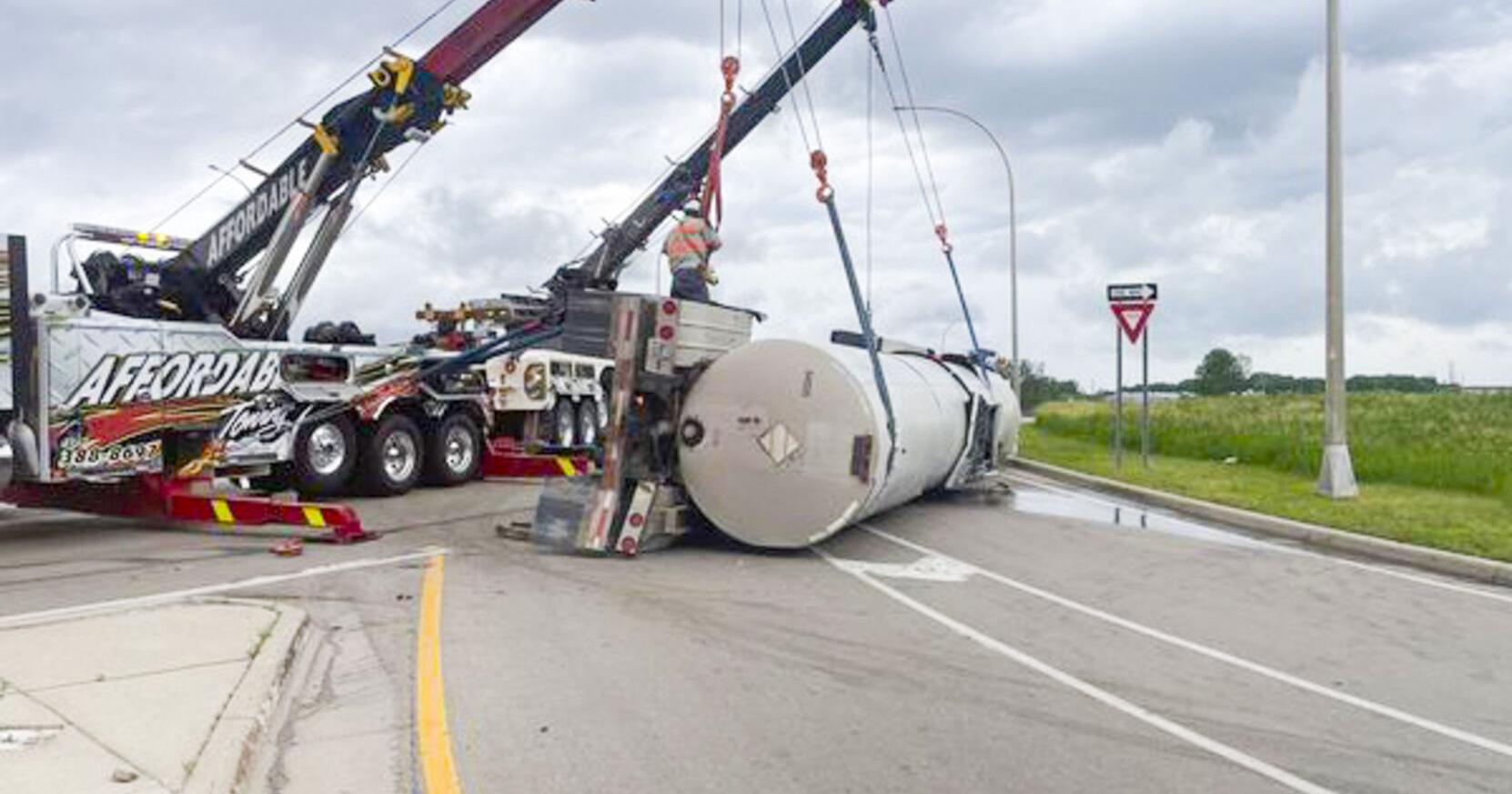 Semi tip on Co. 12 roundabout causes minor injuries - Vimarsana News