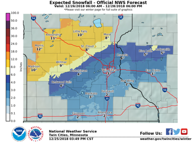 Worst Of Winter Storm To Hit Well North Of Mankato Local News