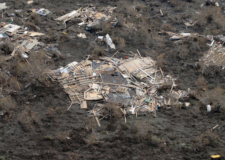 The wreckage of a home in Galveston, Texas