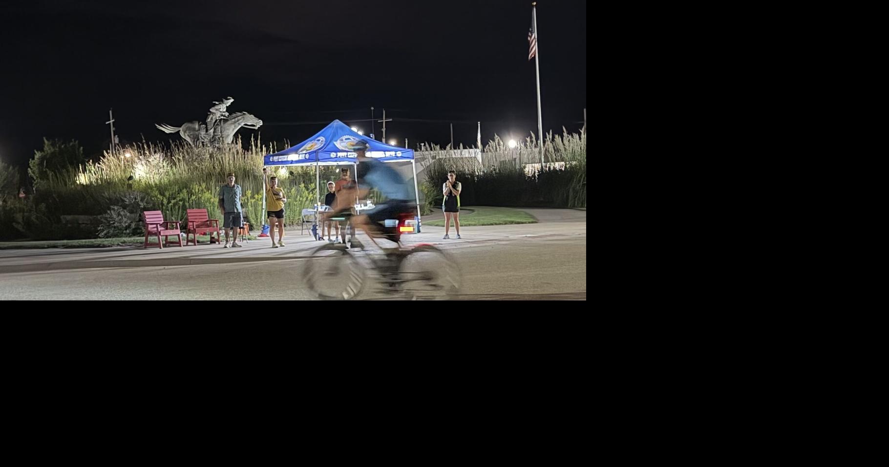 Long Voyage cyclists pass through in overnight race