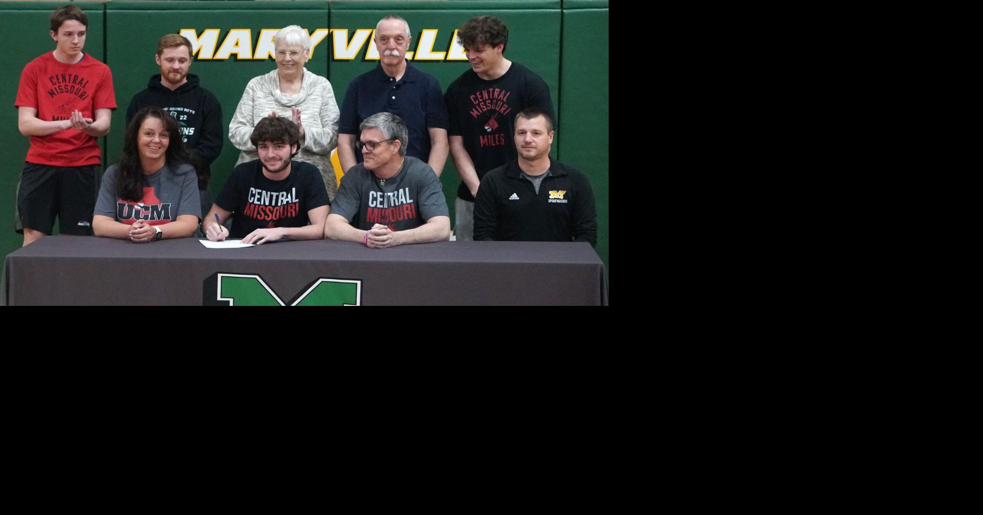 Stone signs with Central Missouri track and field Sports Maryville