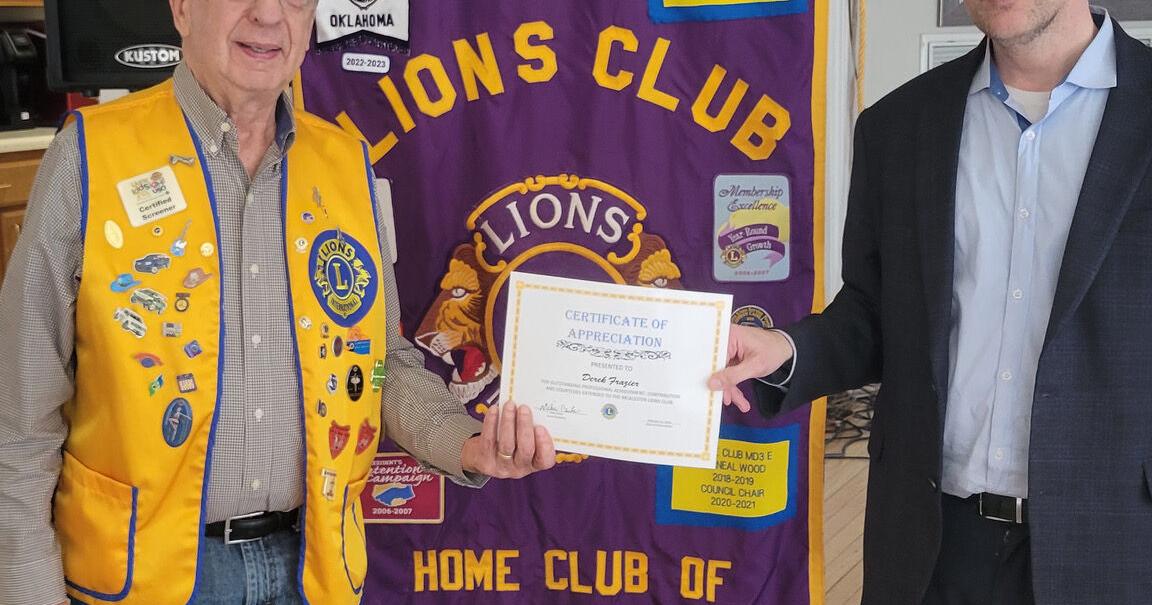Derek Frazier of NewView Oklahoma addresses McAlester Lions Club