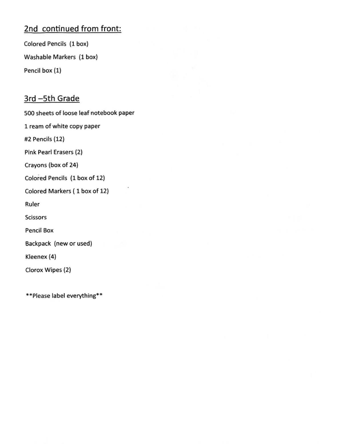 School Supply List Broken Arrow 2017-2022
