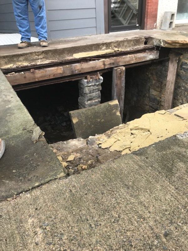 Forklift knocks hole in sidewalk on Choctaw Avenue | Local News ...