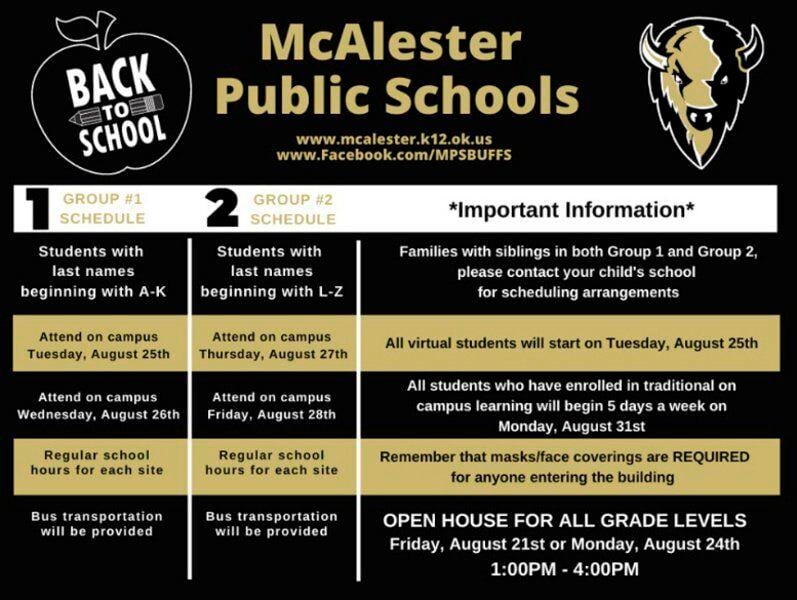 McAlester schools to start on AB schedule Local News