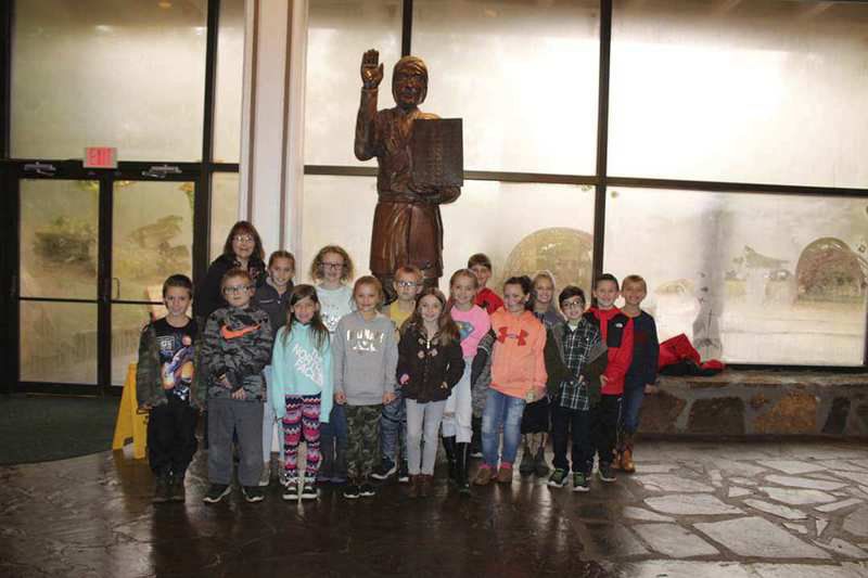 Quinton Elementary School students tour the Cherokee Heritage Center