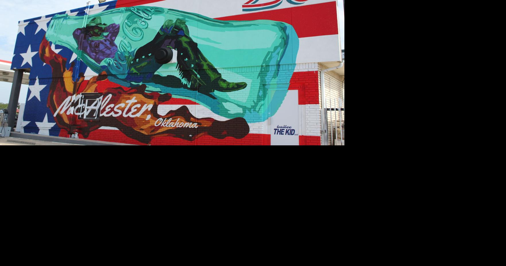 New art in town: Cowboy mural celebrating America 250 joins McAlester's iconic art lineup