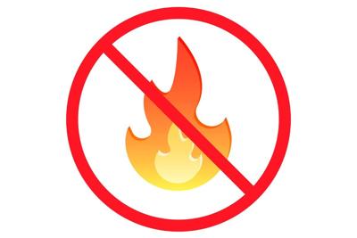 No Fire Vector Sign icon symbol, No flame sign