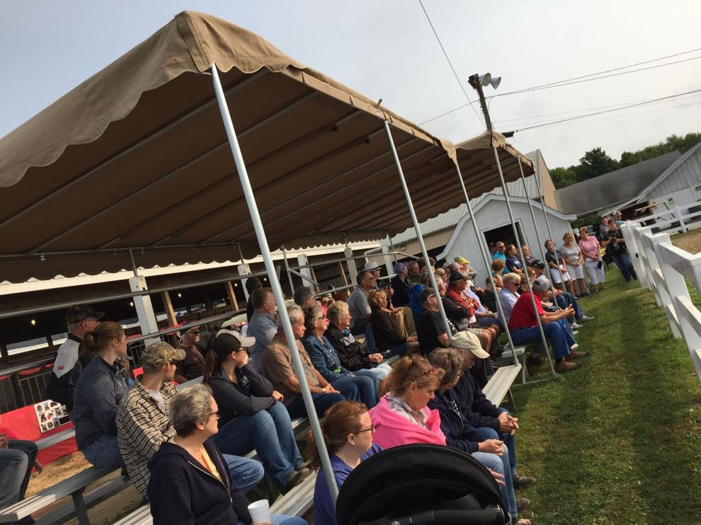 Draft horse spectator canopies are dedicated at Crawford County Fair