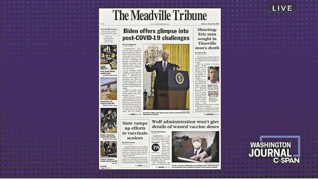 Meadville Tribune #39 s Biden coverage featured on C SPAN News