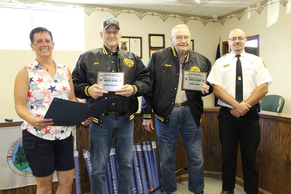 Cambridge Springs Borough Council honors two firefighters
