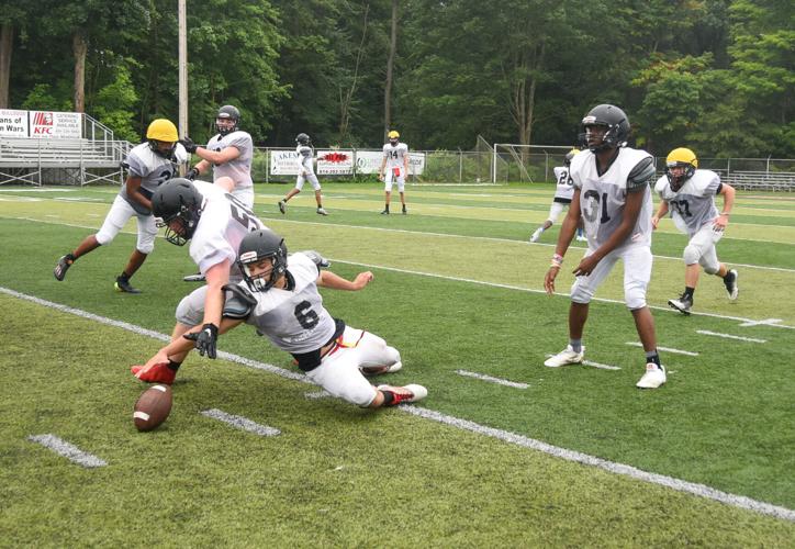 Brighton High School football team practices, preparing for the season