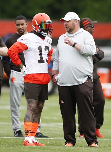 Beckham joins Browns' team drills for first time at practice