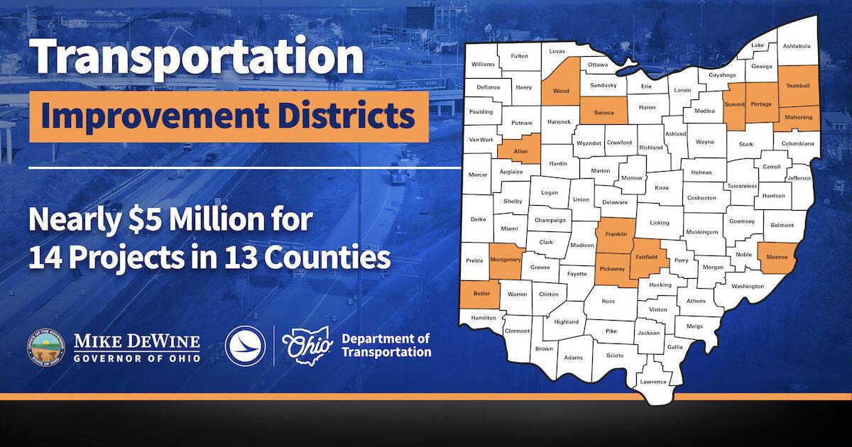 Ohio Governor DeWine Announces $5 Million for Transportation Projects ...