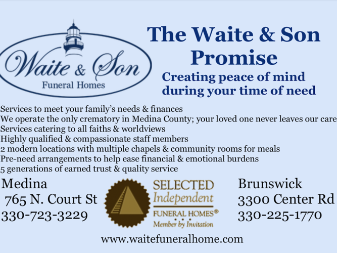 Medina County Ohio Obituaries Waite & Son Funeral Homes Medina County