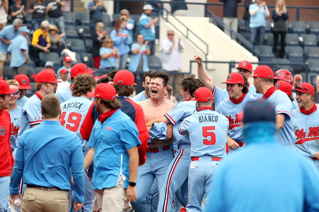 Ole Miss Kemp Alderman Powder Blue Jersey T Shirt