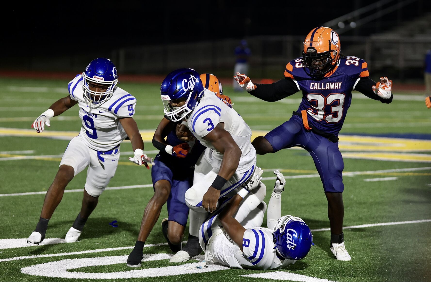Meridian’s defense shines with four turnovers, while Daniel Hill leads offense with 151 rushing yards