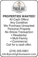 PROPERTIES WANTED! All Cash Offers Any