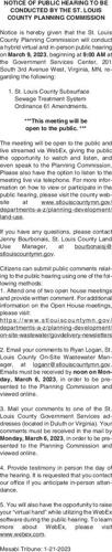 NOTICE OF PUBLIC HEARING TO BE