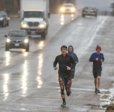 Jogging in the rain