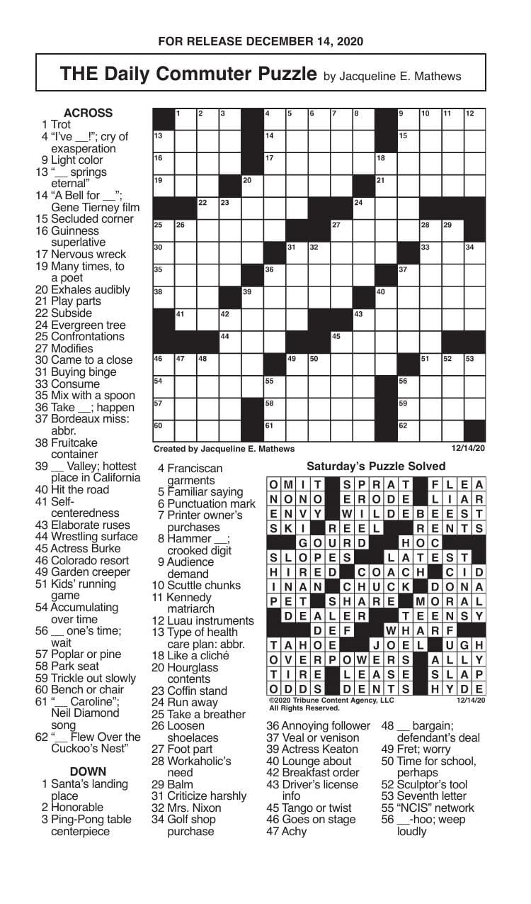 Crossword by Mathews 12/14 messenger inquirer com