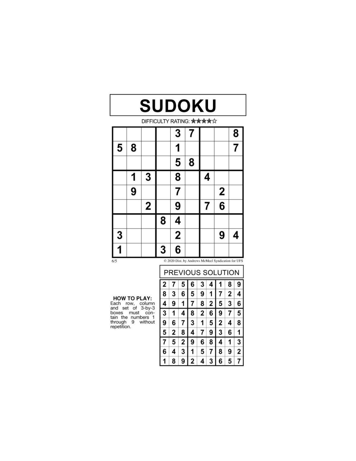 sudoku by mcmeel 6 5 messenger