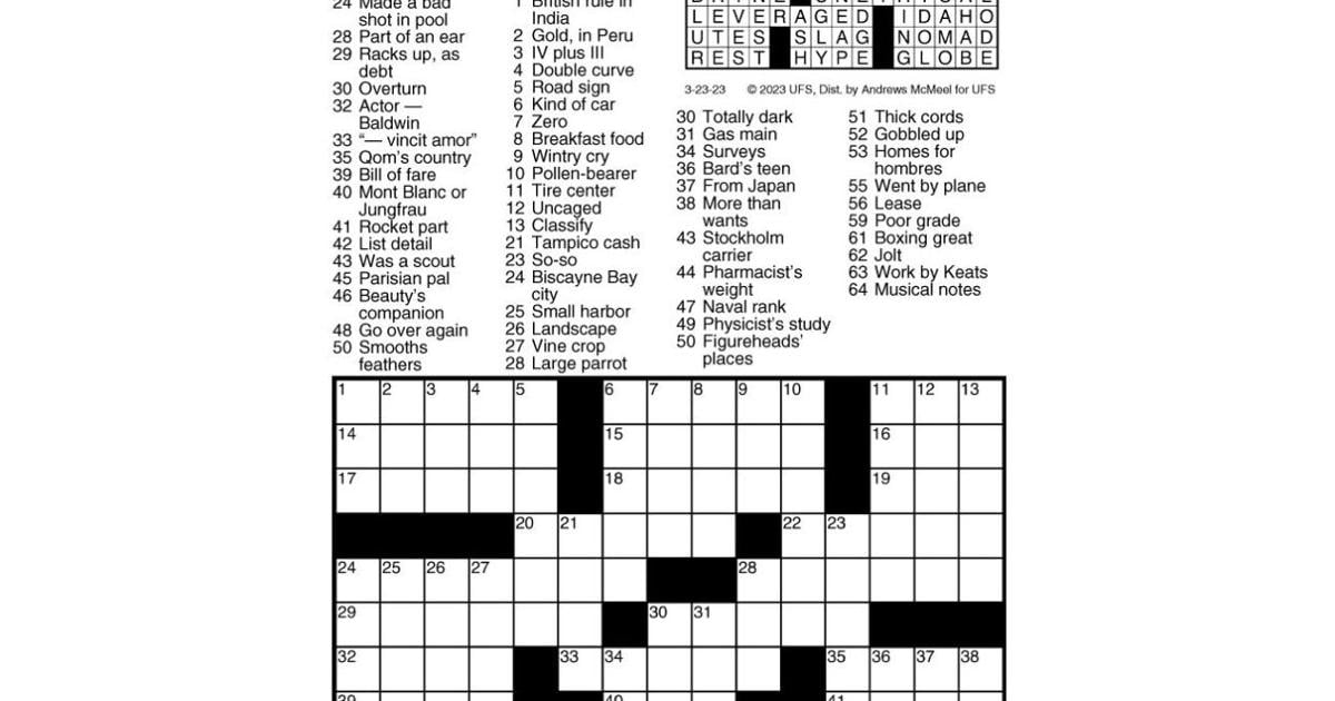 crossword by McMeel 03 23 messenger inquirer com crossword by McMeel 03 23 messenger inquirer com