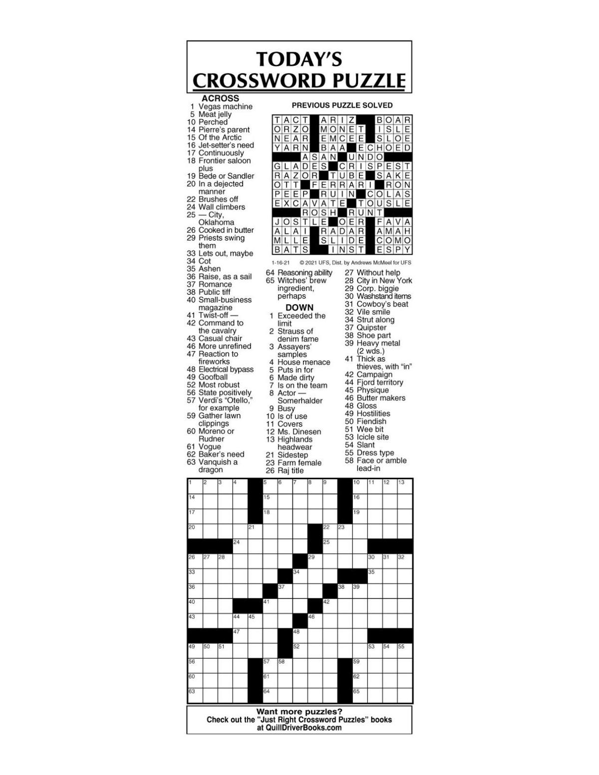 Messenger Molecule Crossword