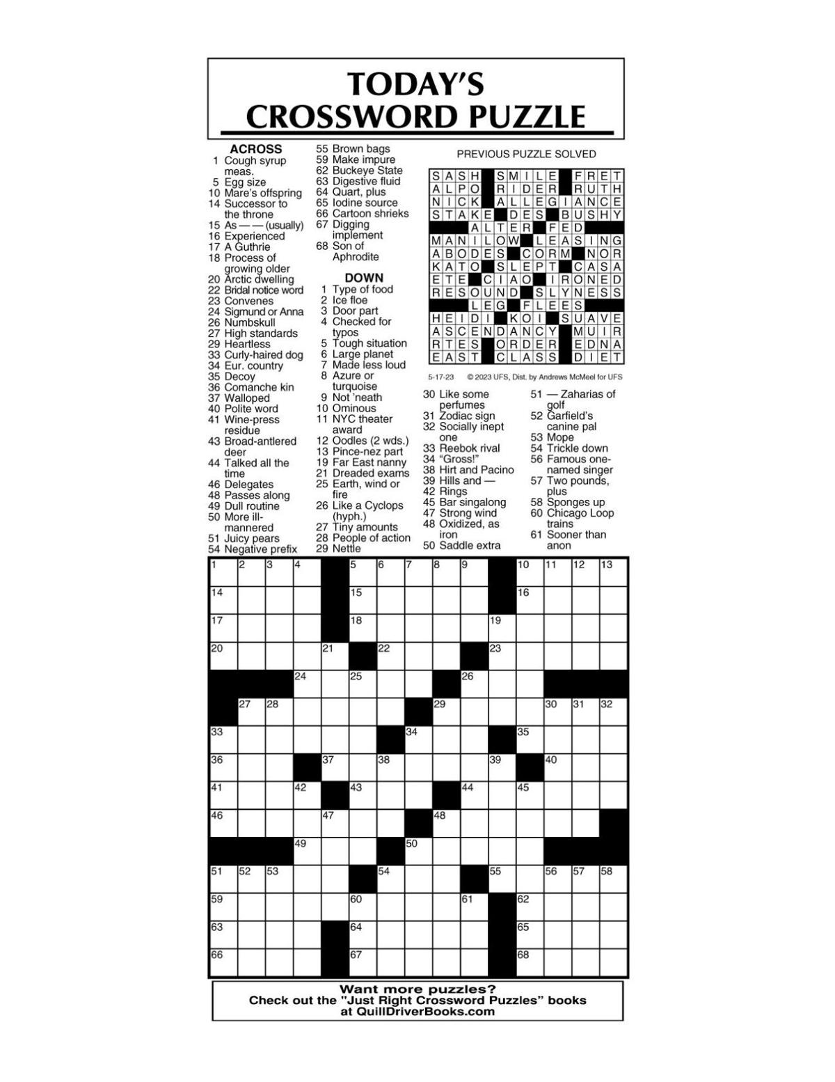 crossword by McMeel 0517