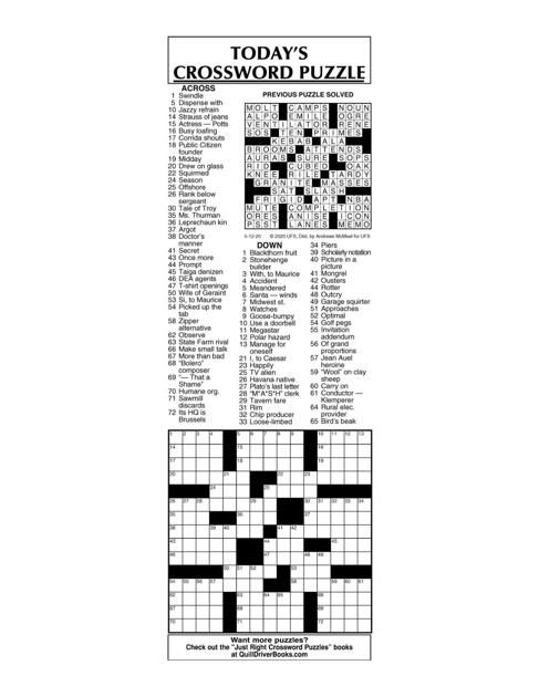 Crossword by McMeel 5/12 messenger inquirer com
