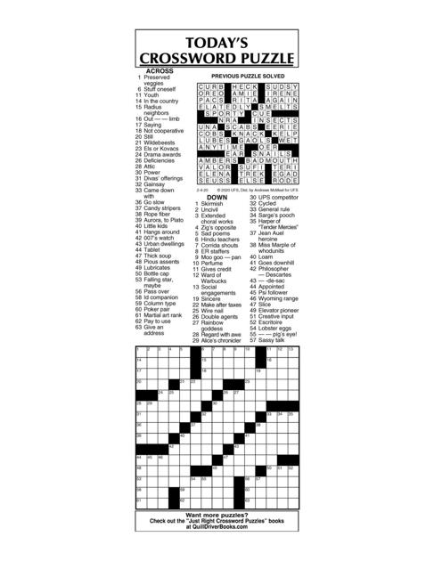 Crossword By McMeel 2 4 Messenger inquirer