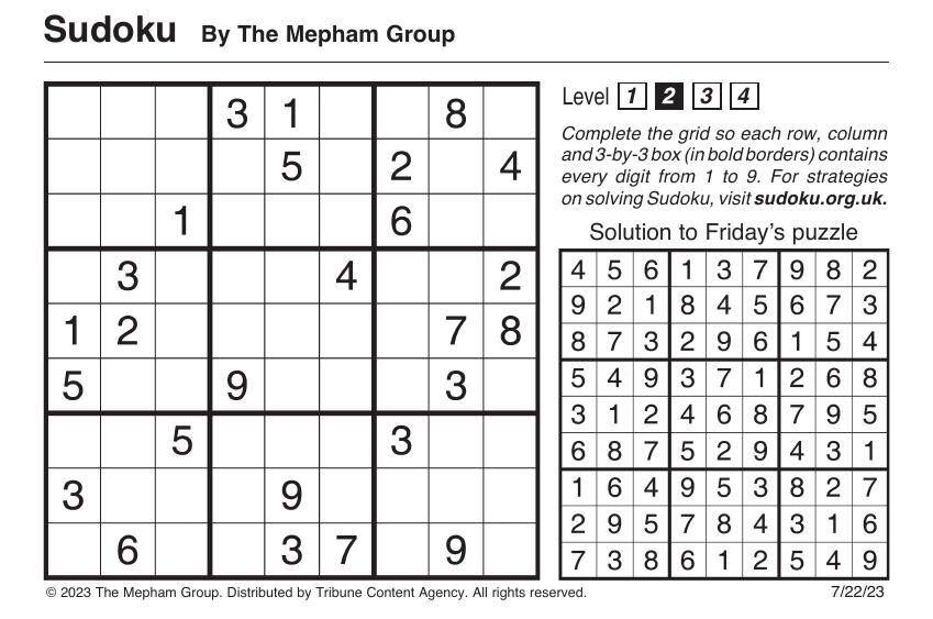 Sudoku By Mepham 07 22 Messenger inquirer