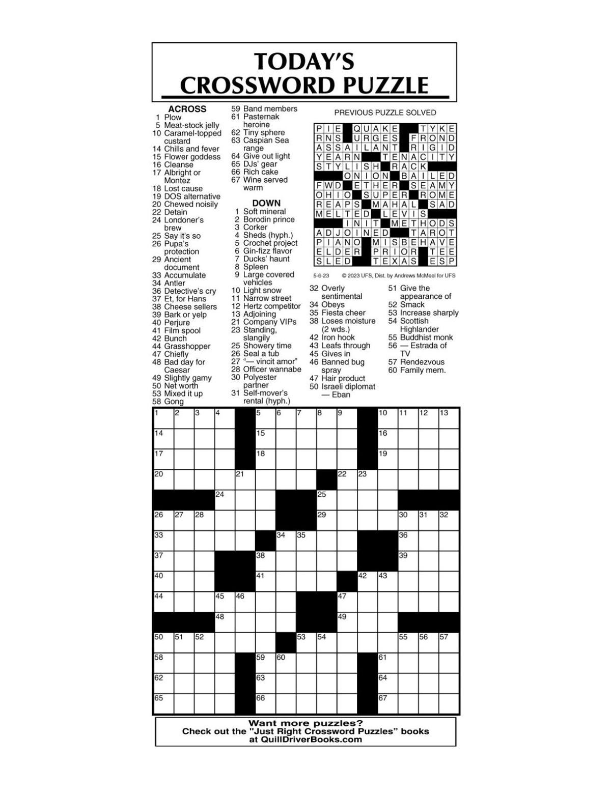 crossword by McMeel 05 06 messenger inquirer com