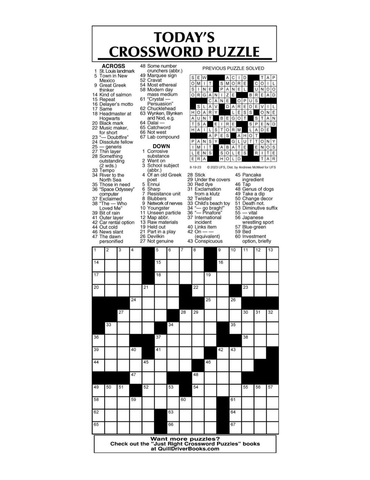 Messenger Molecule Crossword - by1n0eq