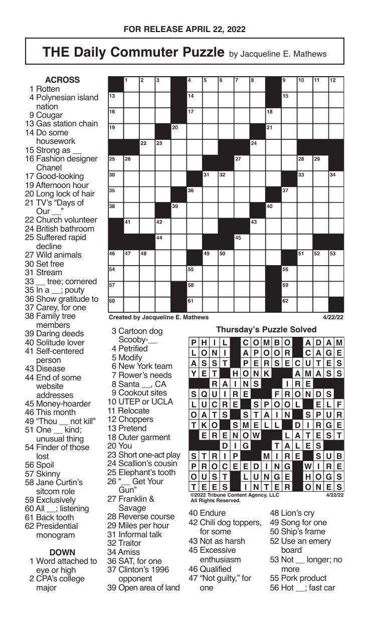 crossword by Mathews 4-22 | 