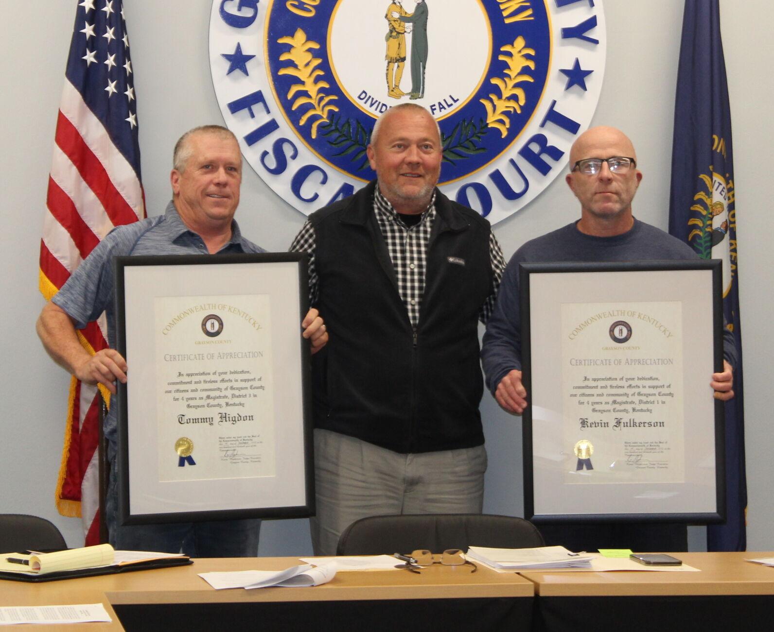 Court recognizes outgoing magistrates Grayson County messenger